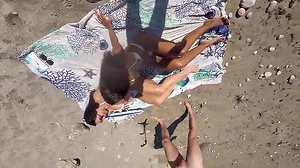 Brazilian dolls having lovemaking with foreign men on a nudist beach
