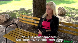 Guy seduced beautiful blonde to flash her boobs and not only