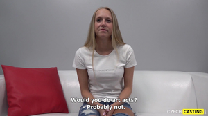 Horny blonde shows off and gets fingered HARD