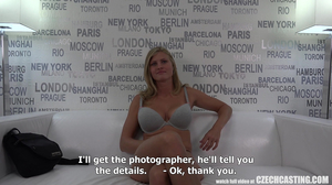 MILFy looking Czech blonde and her very first scene