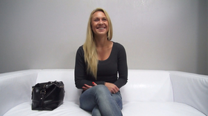 Oily blonde gets her smooth pussy destroyed on cam