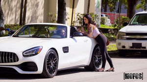 Horny hitchhiker sneakily fucking a hung stud