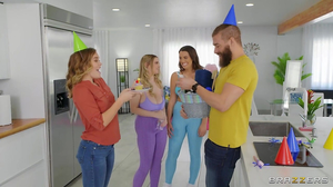 Two stacked beauties taking turns with his dick