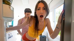 Lean teen tenderized in a kitchen porn movie