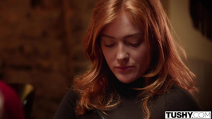 Redheaded stunner takes dick in her butthole