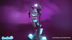 Strange fetish video with a sexy dancing robot