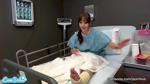 Hospital masturbation by an injured girl with big tits