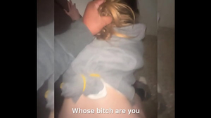 Cuck submits to master while his lady gets fucked in bathroom