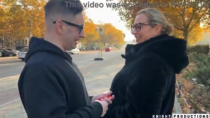 German MILF with Big Bumpers Helps Dumb Lost American