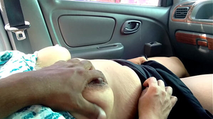 Frustrated stepmom fucked inside car on the highway